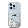 Karl Lagerfeld KLHMP15LLGCHSGH iPhone 15 Pro 6.1 hardcase transparent Liquid Glitter Choupette Head Magsafe